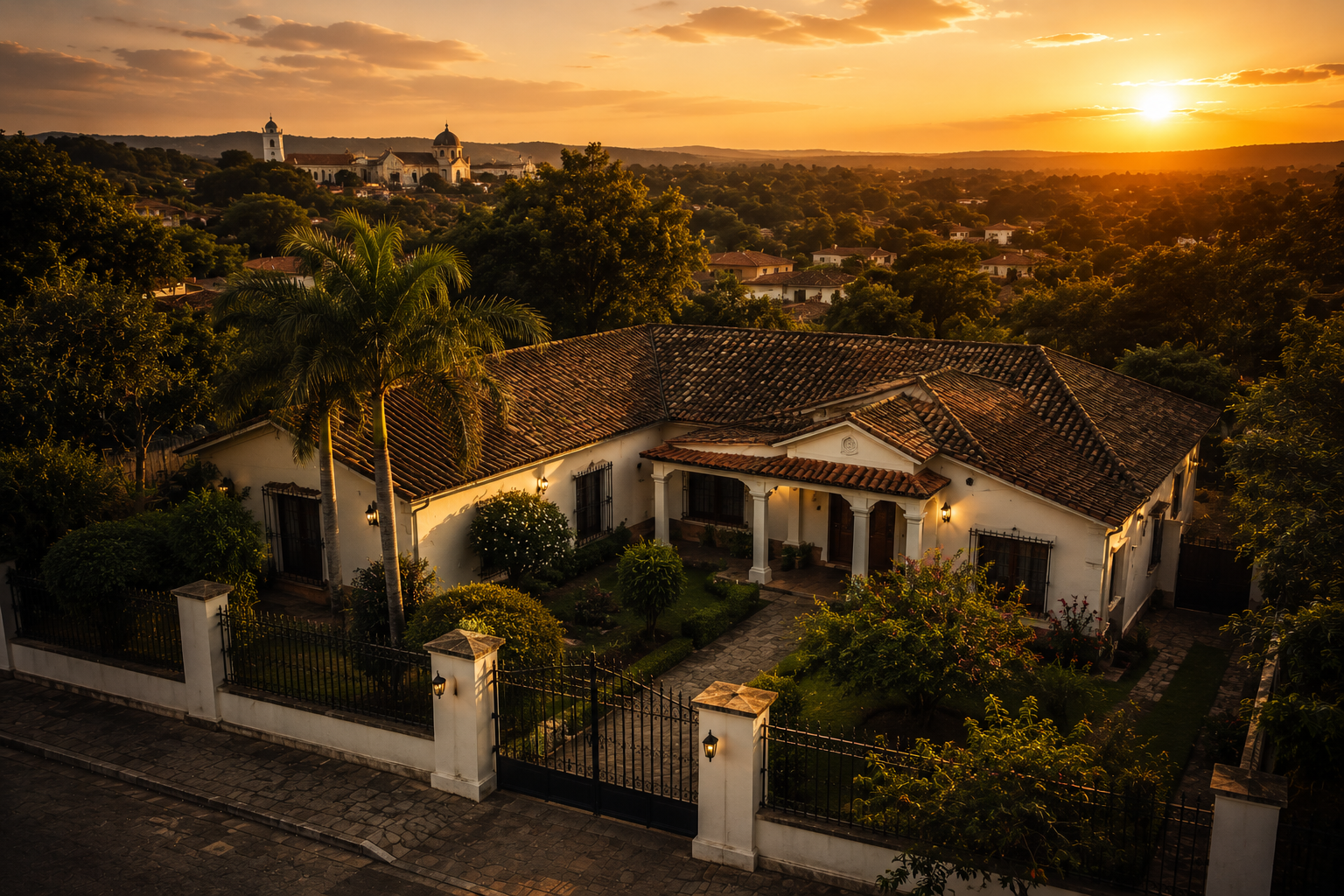 Inherited property in Paraguay at sunset