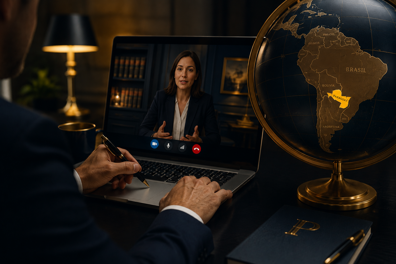 Coordinating an international succession case remotely, with Paraguay highlighted on a globe